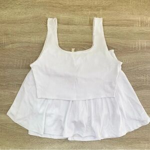 NWT Free People Movement Two Piece Tennis Skirt Set Skort White Large